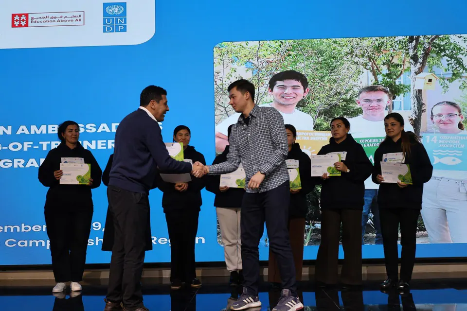 Receiving my certificate as an organizer of Young Green Ambassadors.