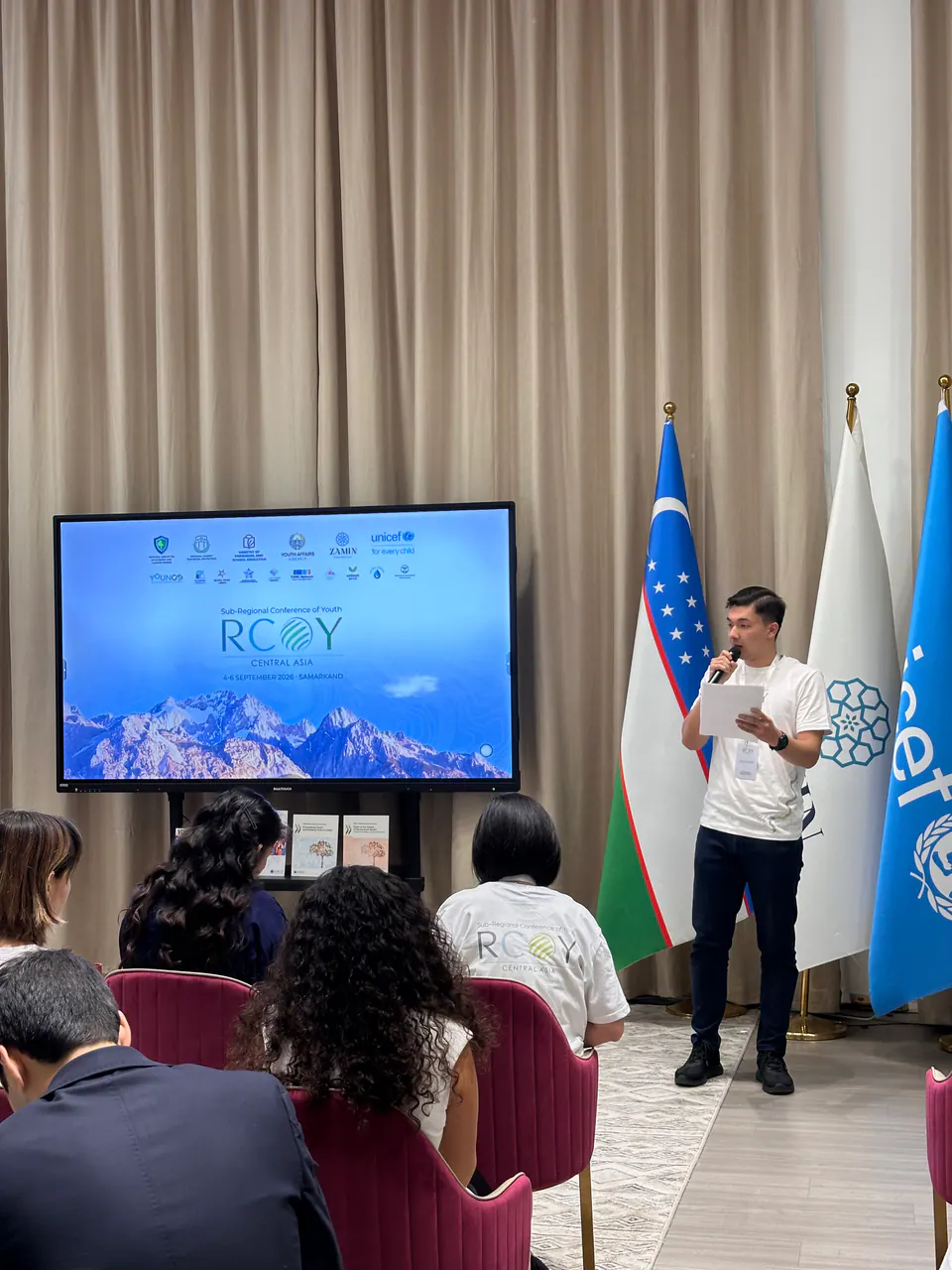 On stage at RCOY Central Asia in Samarkand.
