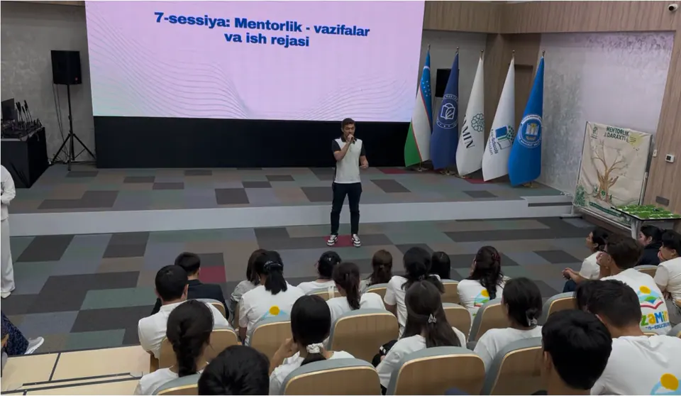Leading the session “Mentorship: duties and work plan” at the Eco-Schools camp.