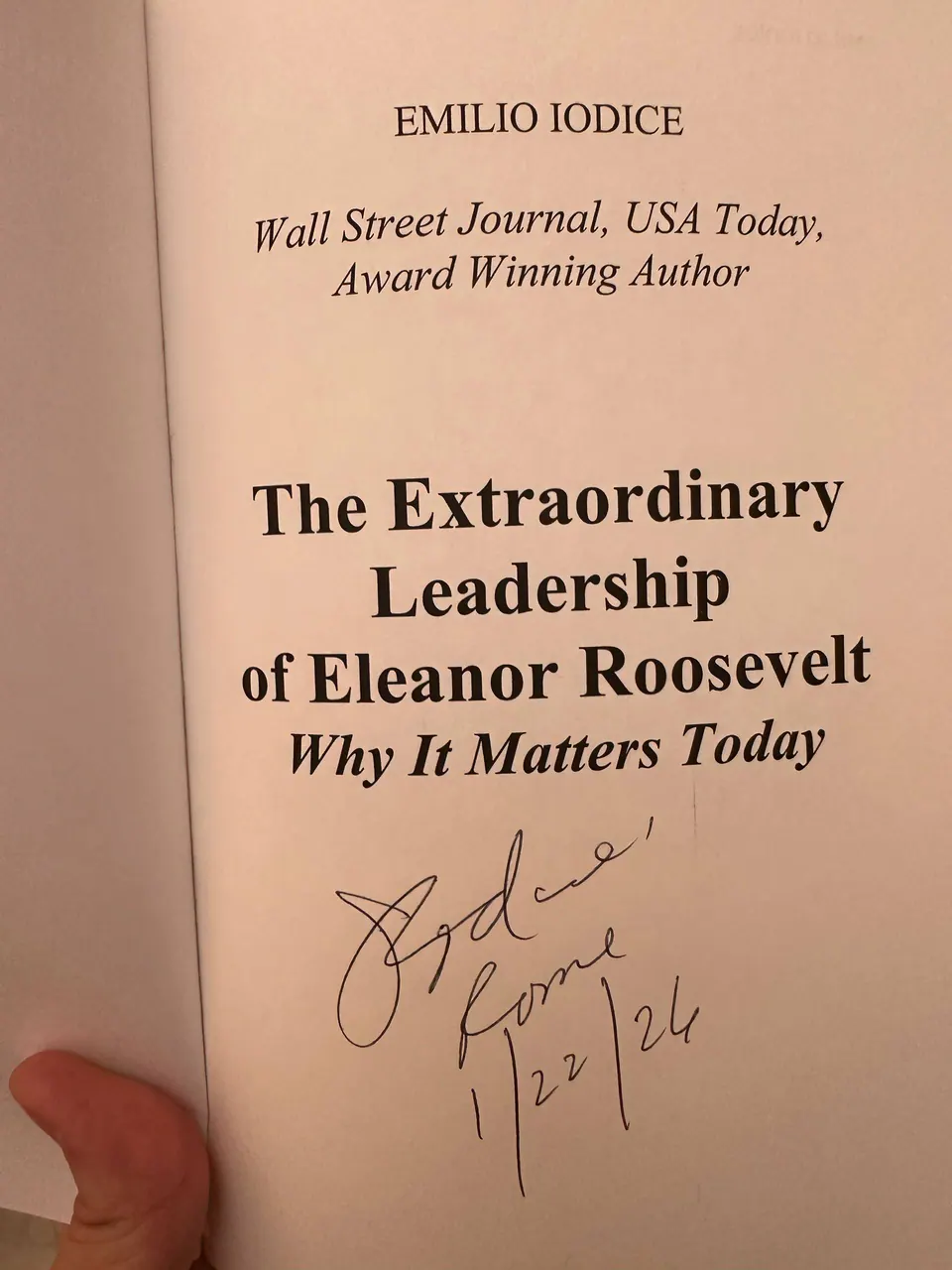 His book, signed and gifted to me in Rome.